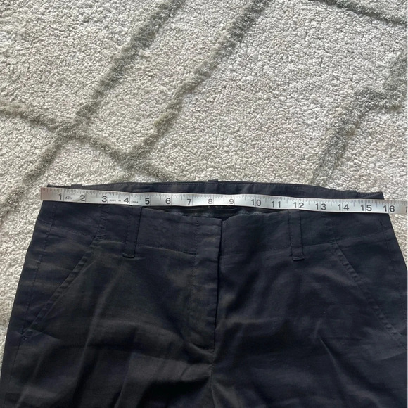 Theory black pants straight leg trouser linen blend 8 - Picture 4 of 8